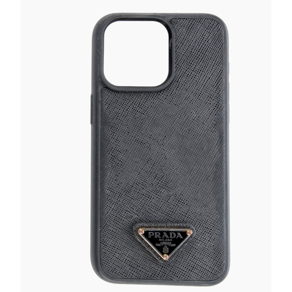 Prada Saffiano Leather iPhone 15 Pro Max Case Black 2ZH183 New